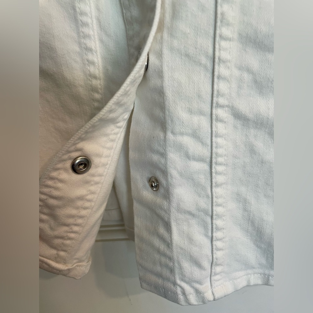 J. Crew White Denim Button Down Minimalist Casual Dress - Picture 3 of 10